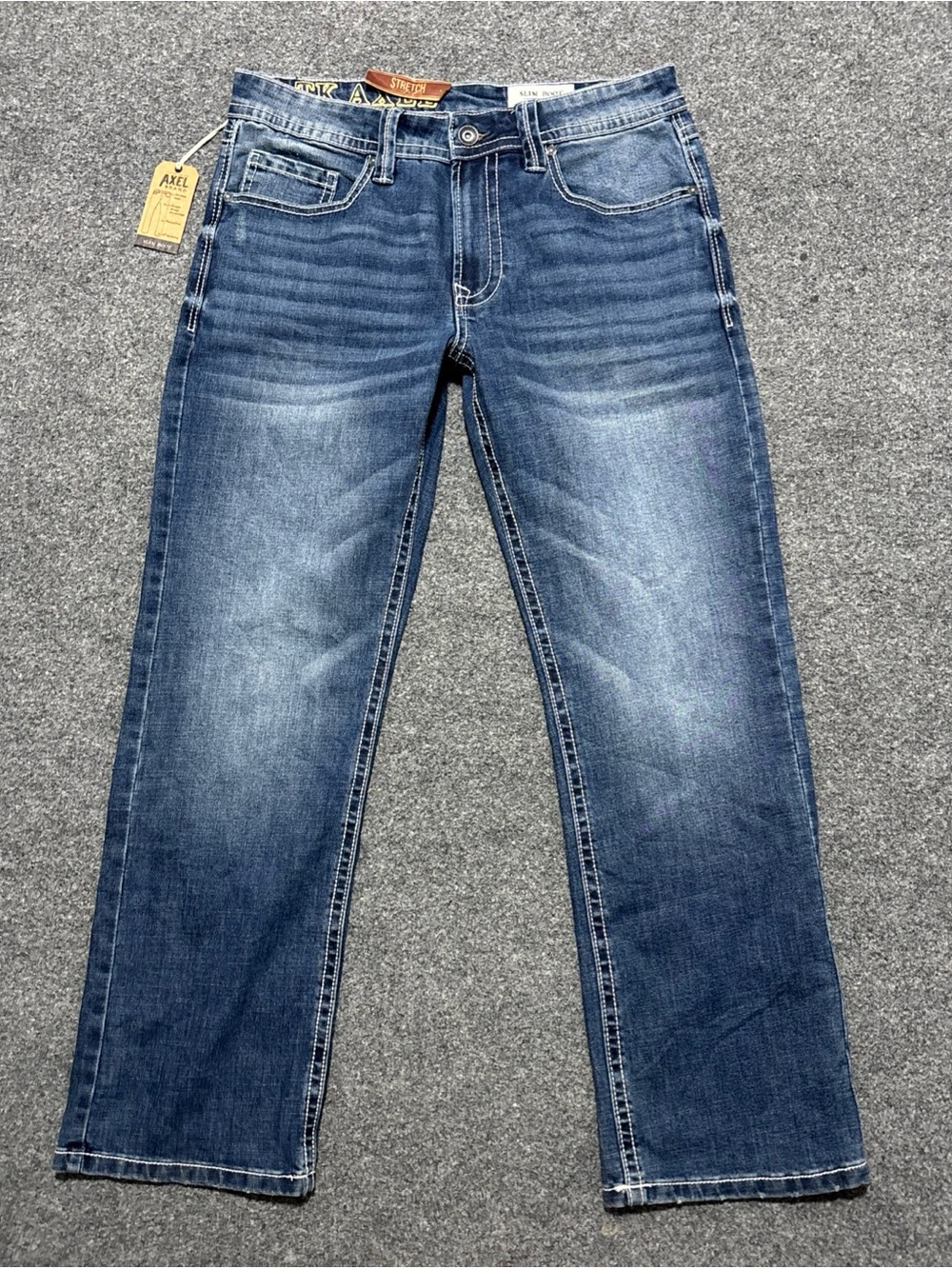 TK Axel Stretch Slim Boot Cut Denim Jeans 32x32 Ice Medium Wash